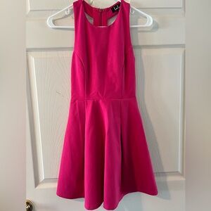 Lulu's Pink Fit and Flare Halter Dress for Cocktail